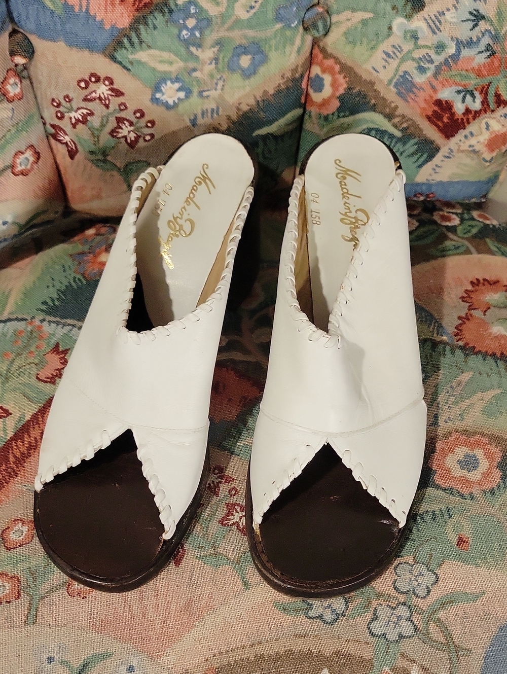 Leather Open-Toe Wedge Brazil Mules